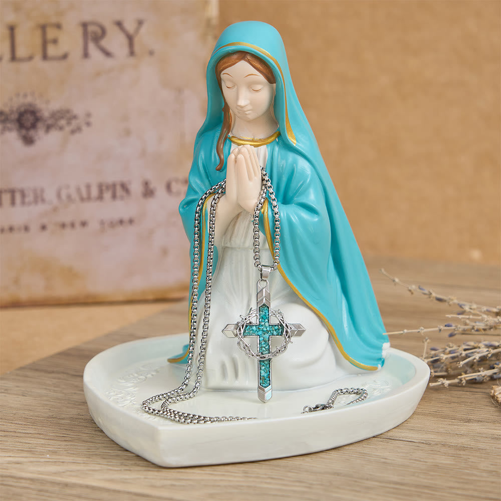 Collier pendentif croix incrustée et enveloppée d'épines de Christianartworkshop : un symbole de l'amour sacrificiel du Christ - image 7