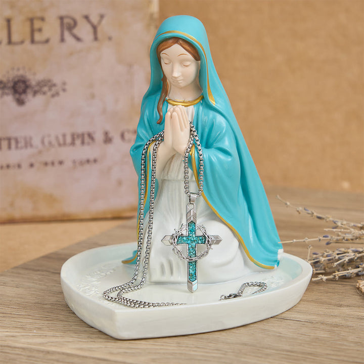 Collier pendentif croix incrustée et enveloppée d'épines de Christianartworkshop : un symbole de l'amour sacrificiel du Christ - image 7