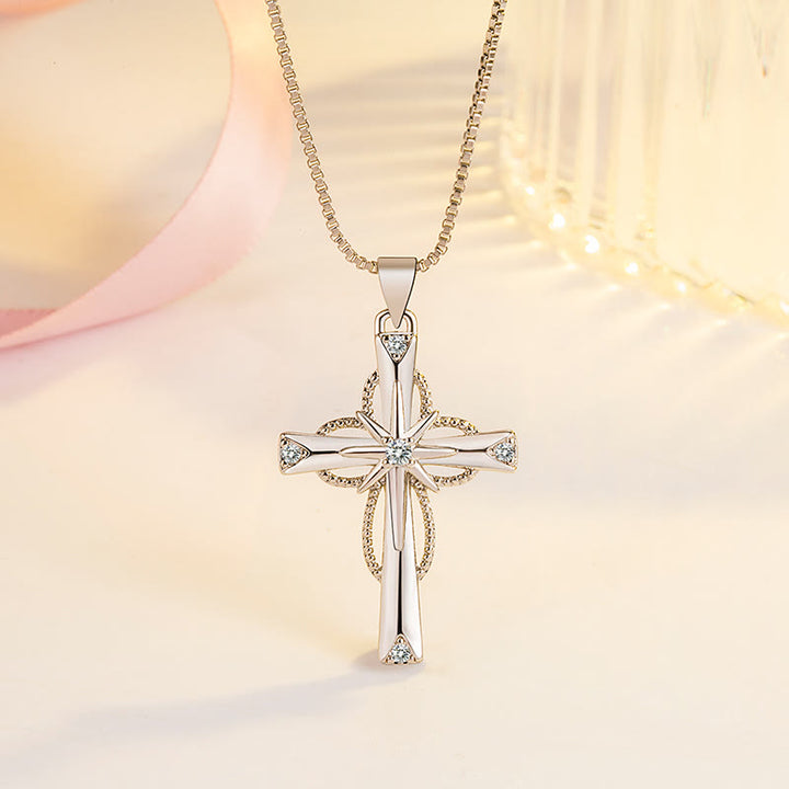 Christianartworkshop Collier Croix Infinie incrustée de cristaux : Symbole de foi éternelle et de lumière divine - image 2
