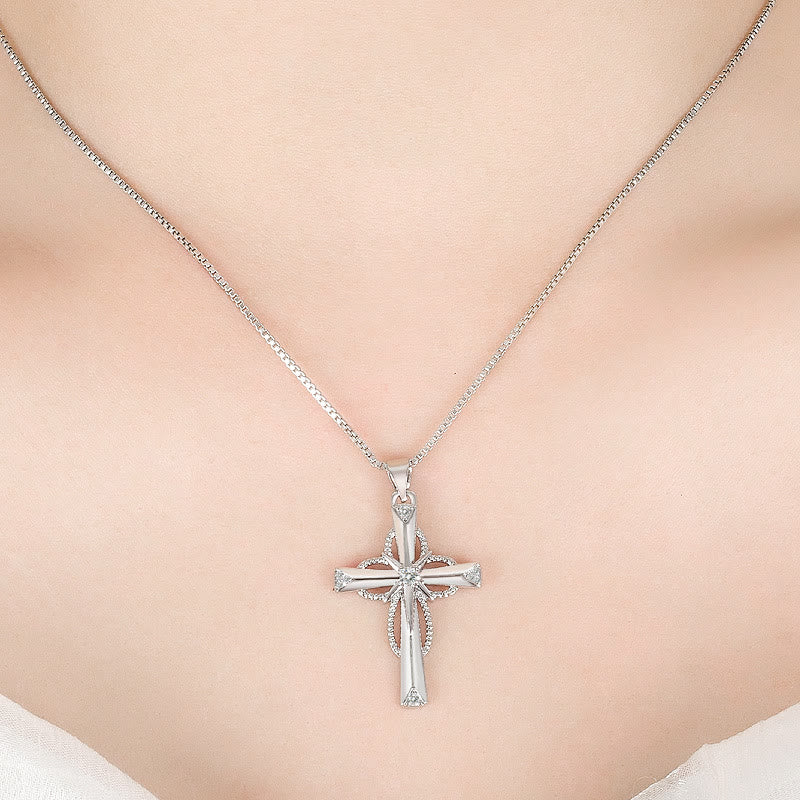 Christianartworkshop Collier Croix Infinie incrustée de cristaux : Symbole de foi éternelle et de lumière divine - image 1