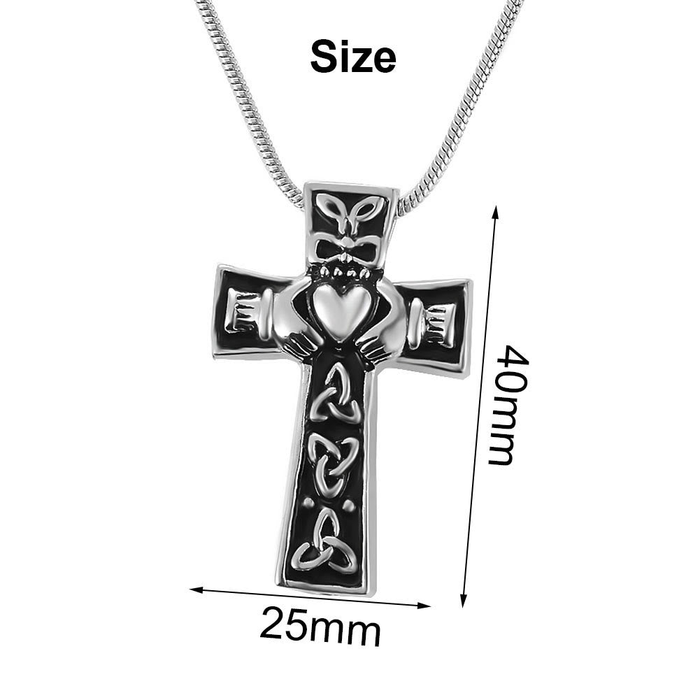 Christianartworkshop Collier croix chrétienne à nœud celtique Claddagh : emblème de l’amour divin et de la fidélité - image 3