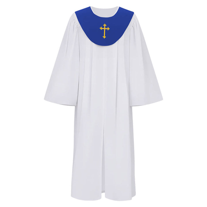 Robe de clergé divine pour les services religieux - Joug orné d'une croix , Christianartworkshop - Bleu - 2XL - image 18