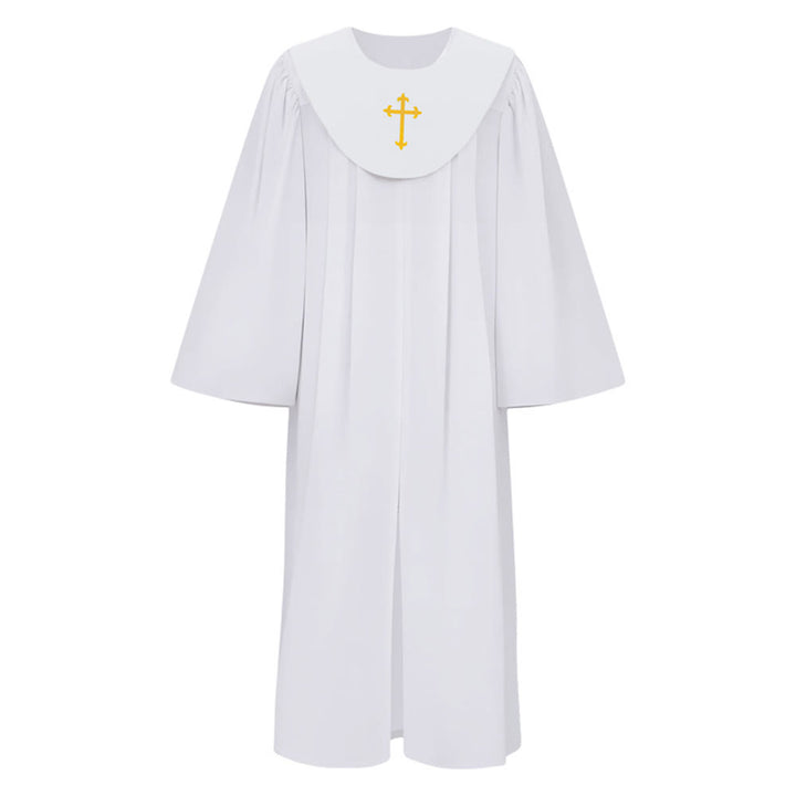 Robe de clergé divine pour les services religieux - Joug orné d'une croix , Christianartworkshop - Blanc - 2XL - image 2