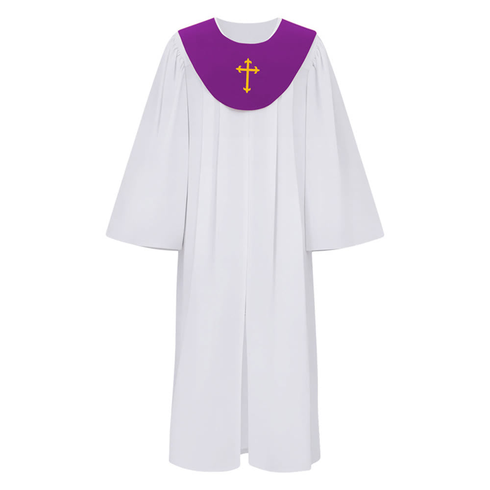 Robe de clergé divine pour les services religieux - Joug orné d'une croix , Christianartworkshop - Violet - 2XL - image 24