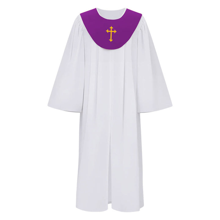 Robe de clergé divine pour les services religieux - Joug orné d'une croix , Christianartworkshop - Violet - 2XL - image 24