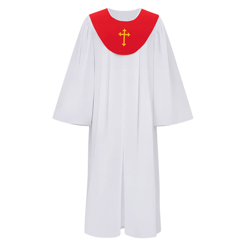 Robe de clergé divine pour les services religieux - Joug orné d'une croix , Christianartworkshop - Rouge - 2XL - image 5