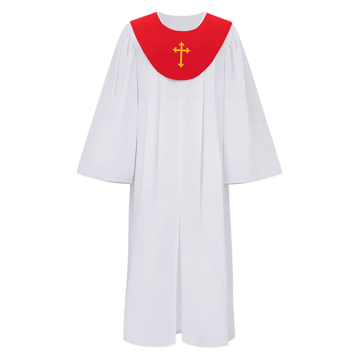 Robe de clergé divine pour les services religieux - Joug orné d'une croix , Christianartworkshop - Rouge - 2XL - image 5