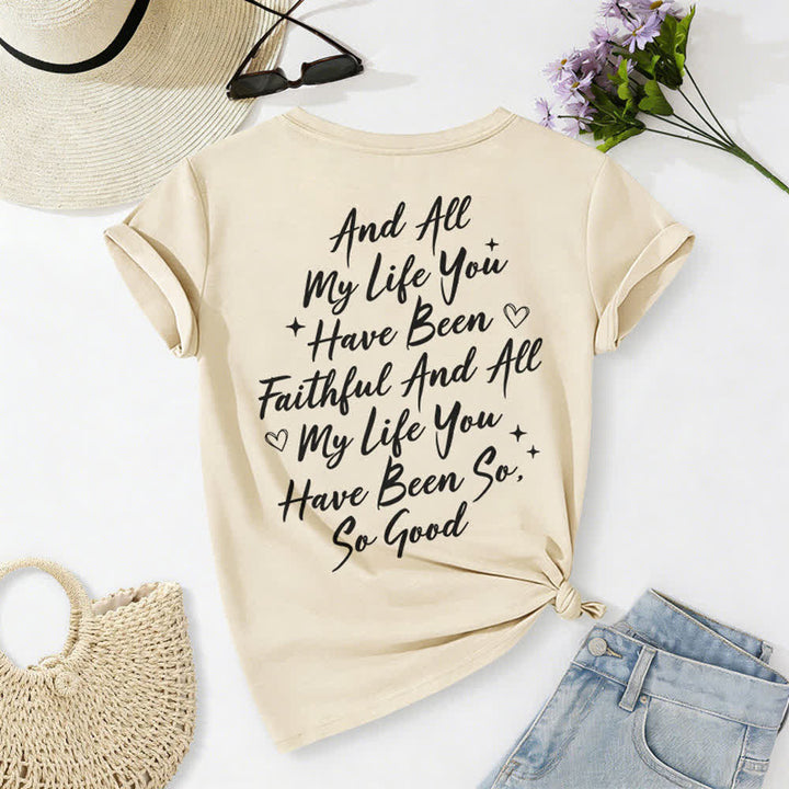 T-shirt décontracté à col en V pour femmes « Je chanterai la bonté de Dieu » de Christianartworkshop - image 16