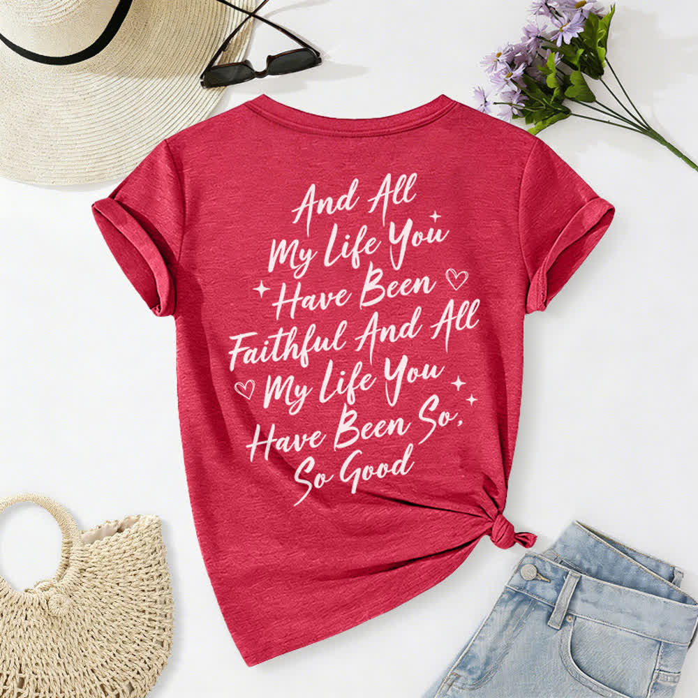 T-shirt décontracté à col en V pour femmes « Je chanterai la bonté de Dieu » de Christianartworkshop - image 51