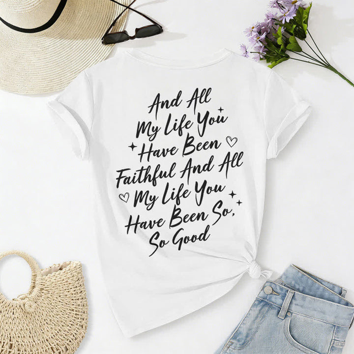 T-shirt décontracté à col en V pour femmes « Je chanterai la bonté de Dieu » de Christianartworkshop - image 6