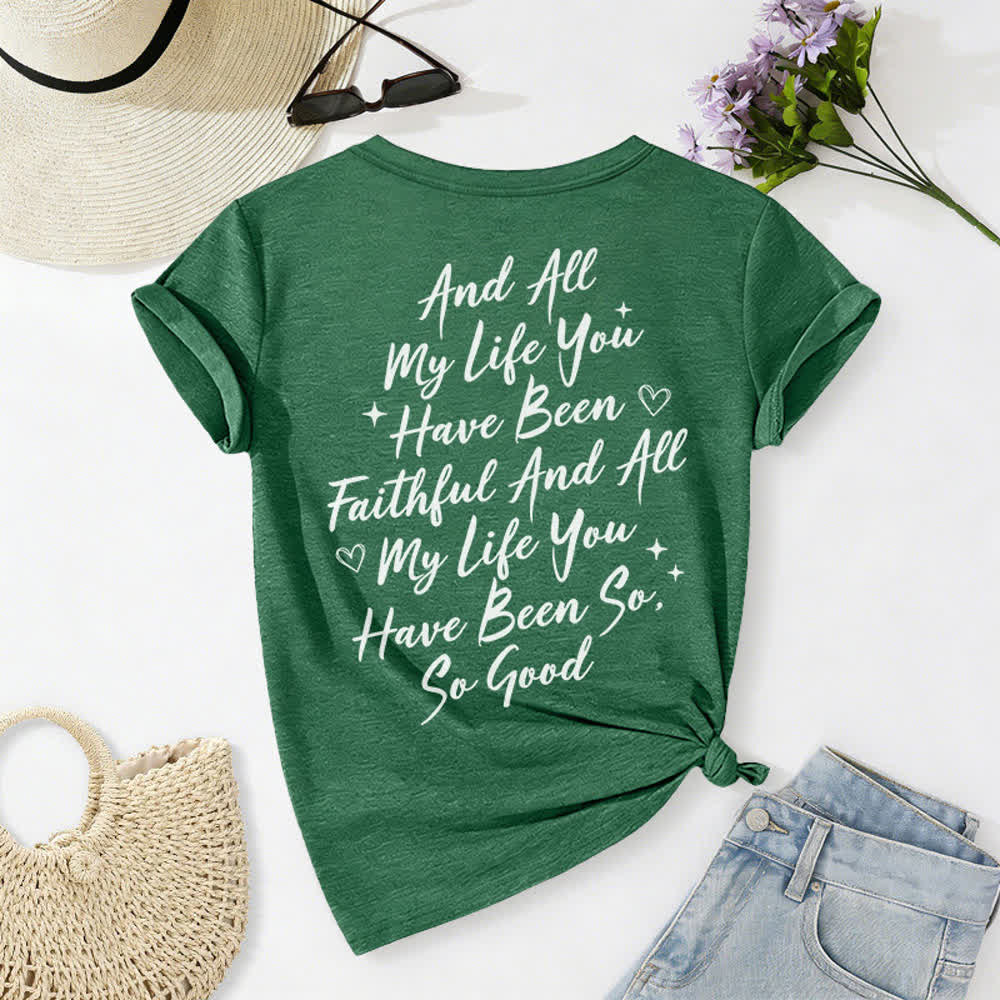 T-shirt décontracté à col en V pour femmes « Je chanterai la bonté de Dieu » de Christianartworkshop - image 31