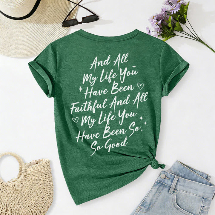 T-shirt décontracté à col en V pour femmes « Je chanterai la bonté de Dieu » de Christianartworkshop - image 31