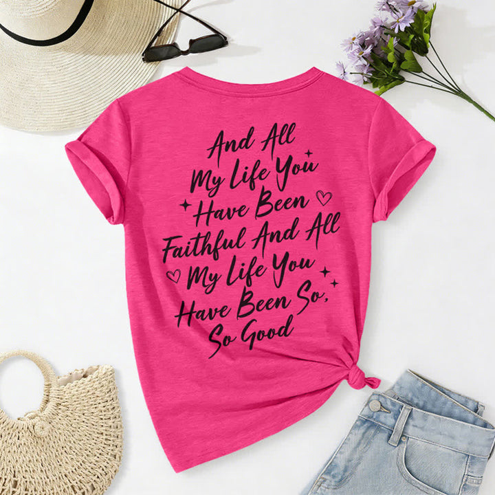 T-shirt décontracté à col en V pour femmes « Je chanterai la bonté de Dieu » de Christianartworkshop - image 56