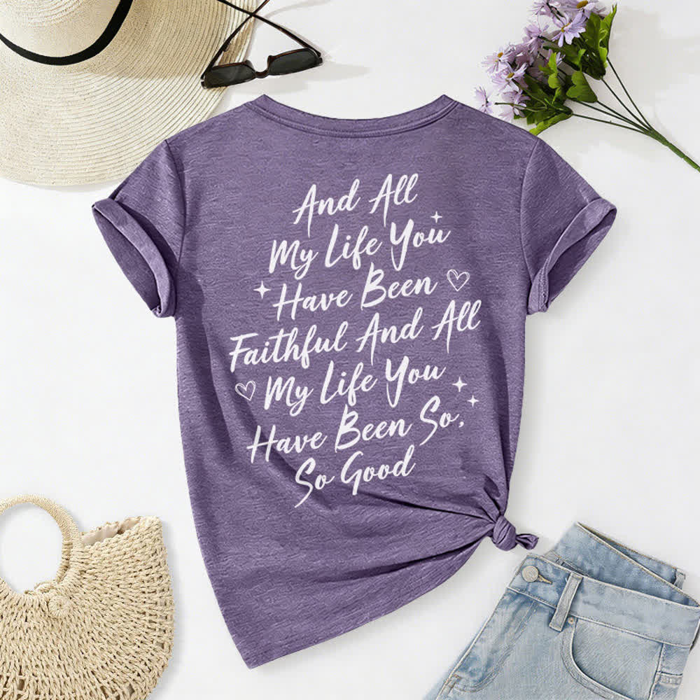 T-shirt décontracté à col en V pour femmes « Je chanterai la bonté de Dieu » de Christianartworkshop - image 61
