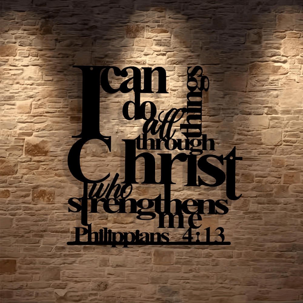 Christianartworkshop Philippiens 4:13 Je peux tout faire Décoration murale en métal : La force du Christ pour vos murs - image 3
