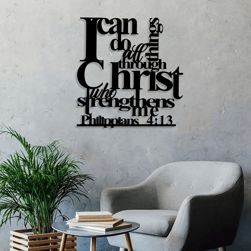 Christianartworkshop Philippiens 4:13 Je peux tout faire Décoration murale en métal : La force du Christ pour vos murs - image 4
