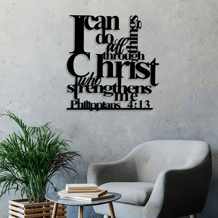 Christianartworkshop Philippiens 4:13 Je peux tout faire Décoration murale en métal : La force du Christ pour vos murs - image 4