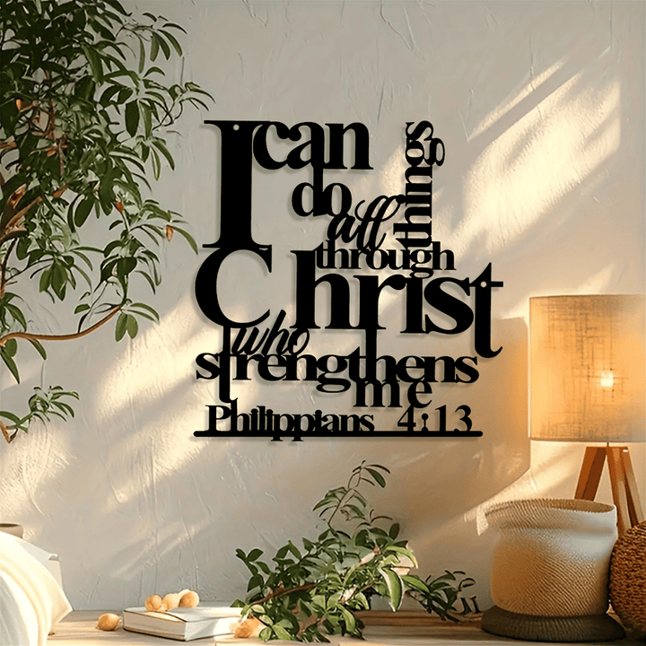 Christianartworkshop Philippiens 4:13 Je peux tout faire Décoration murale en métal : La force du Christ pour vos murs - image 2