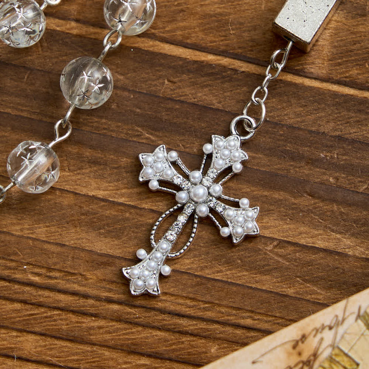 Christianartworkshop Chapelet à six tablettes en perles givrées avec médaille et croix de saint Benoît - image 9