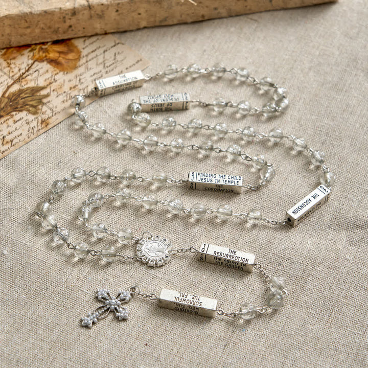 Christianartworkshop Chapelet à six tablettes en perles givrées avec médaille et croix de saint Benoît - image 6