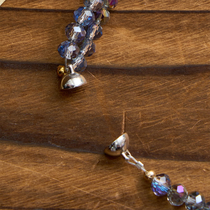 Christianartworkshop Bracelet chapelet à fermoir magnétique facetté et irisé, orné de la Vierge Marie, pour la foi au quotidien - image 9