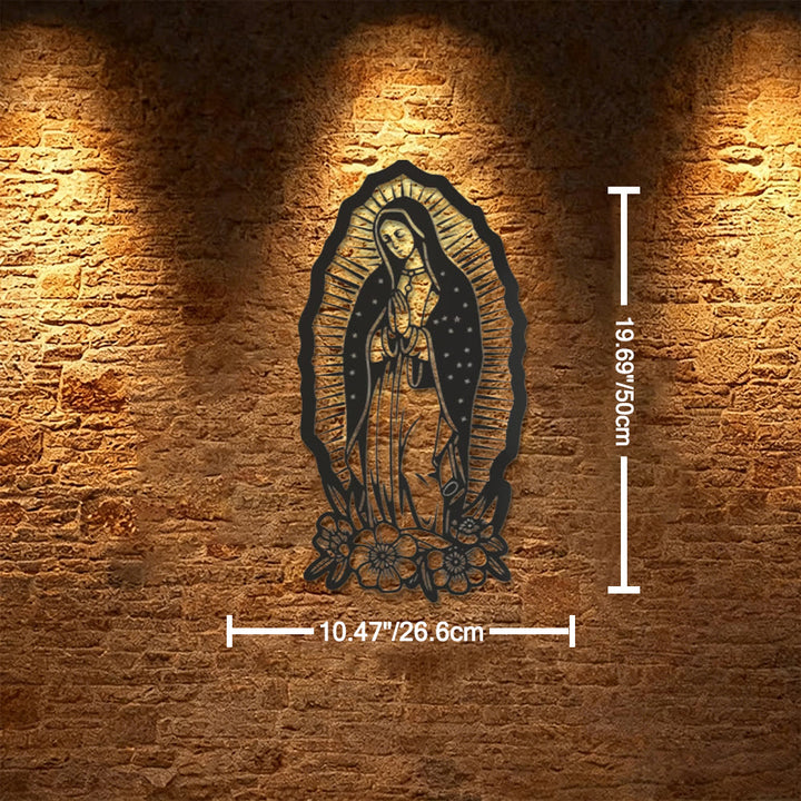 Christianartworkshop Décoration murale en métal Notre-Dame de Guadalupe : un symbole de foi et de grâce divine - 10,47''*19,69''*0,047''/26,6 cm*50 cm*0,12 cm - image 6