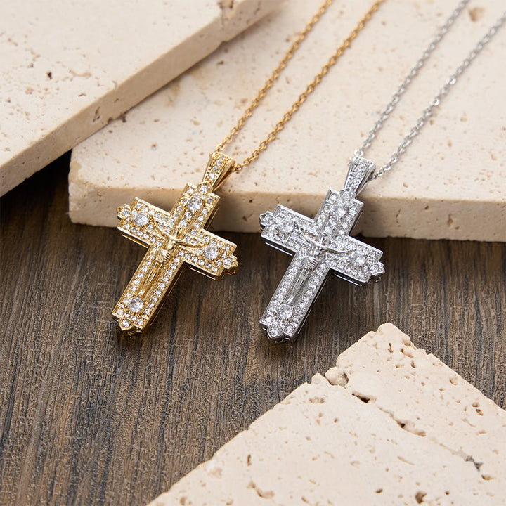 Christianartworkshop Collier crucifix finement ciselé orné d'une figure détaillée de Jésus : un rappel de la vérité sacrée et de la guidance divine - image 3