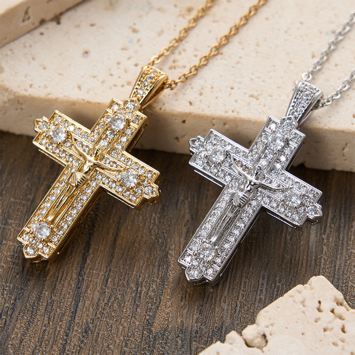 Christianartworkshop Collier crucifix finement ciselé orné d'une figure détaillée de Jésus : un rappel de la vérité sacrée et de la guidance divine - image 0
