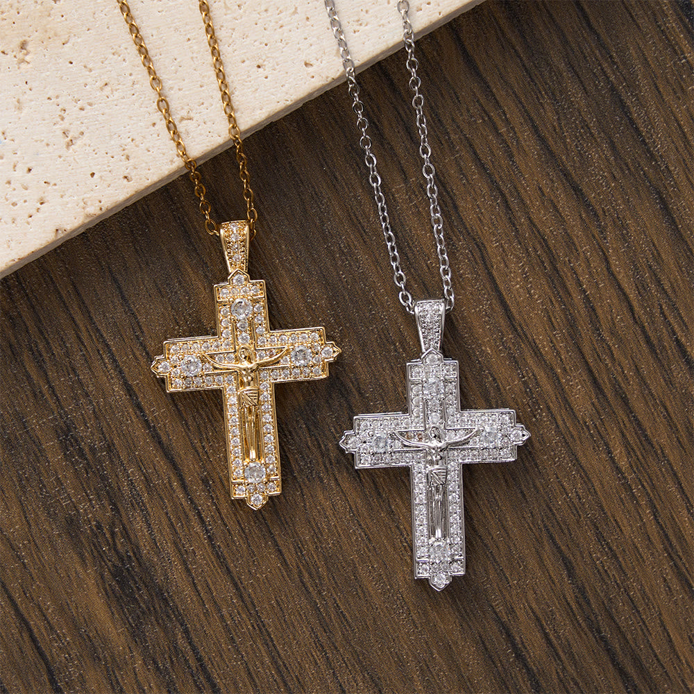 Christianartworkshop Collier crucifix finement ciselé orné d'une figure détaillée de Jésus : un rappel de la vérité sacrée et de la guidance divine - image 1