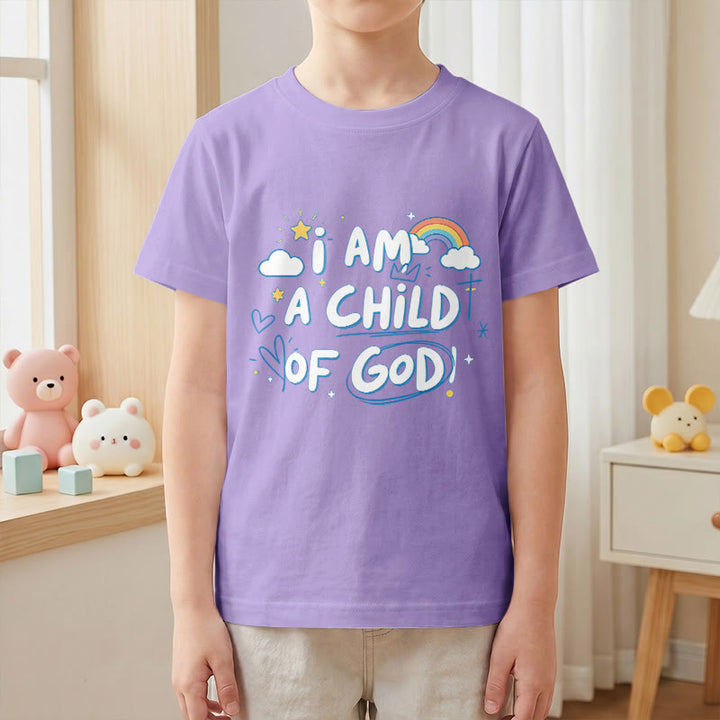 Christianartworkshop T-shirt enfant fantaisiste avec nuage et croix et l'inscription « Je suis un enfant de Dieu » - image 2