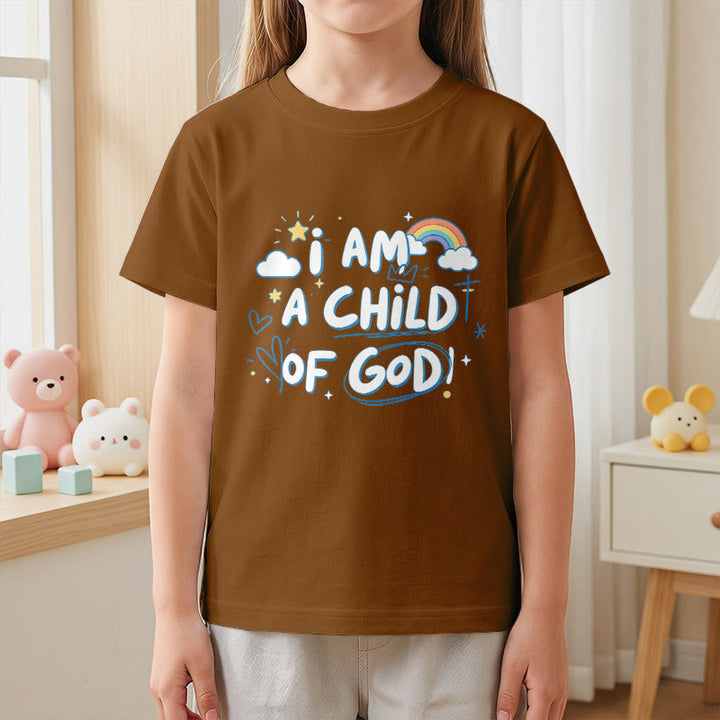 Christianartworkshop T-shirt enfant fantaisiste avec nuage et croix et l'inscription « Je suis un enfant de Dieu » - image 16