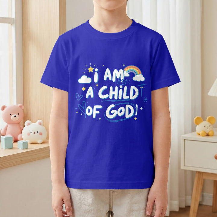 Christianartworkshop T-shirt enfant fantaisiste avec nuage et croix et l'inscription « Je suis un enfant de Dieu » - image 20