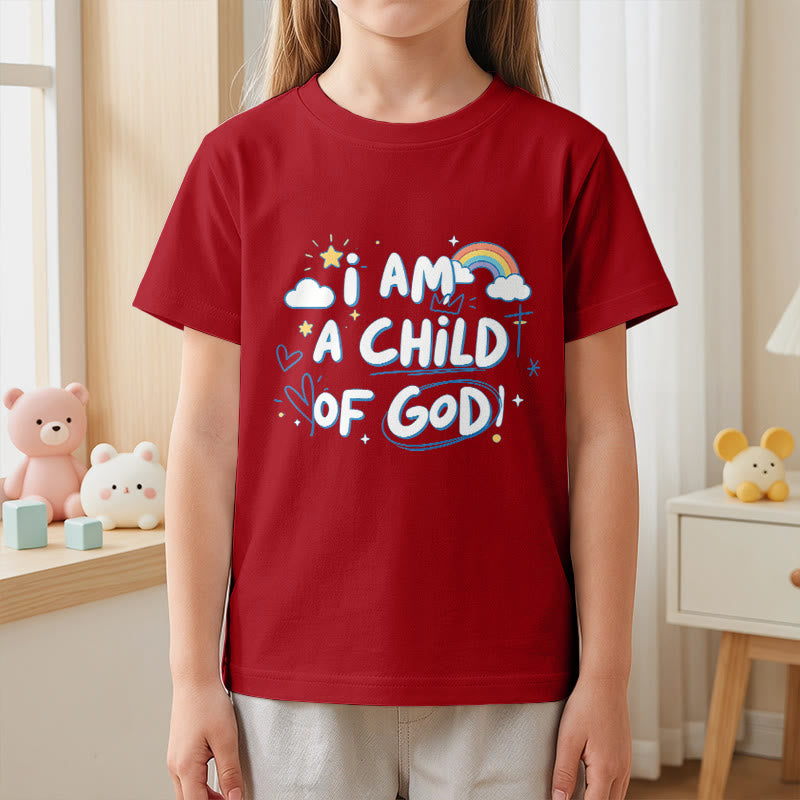 Christianartworkshop T-shirt enfant fantaisiste avec nuage et croix et l'inscription « Je suis un enfant de Dieu » - image 4