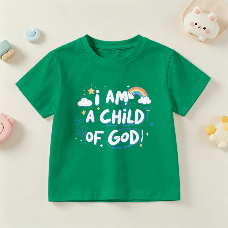 Christianartworkshop T-shirt enfant fantaisiste avec nuage et croix et l'inscription « Je suis un enfant de Dieu » - Vert - US/UK/AU 14, EU170 - image 9