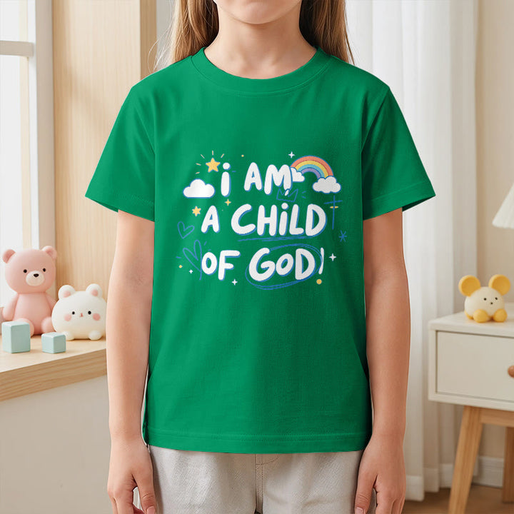 Christianartworkshop T-shirt enfant fantaisiste avec nuage et croix et l'inscription « Je suis un enfant de Dieu » - image 10