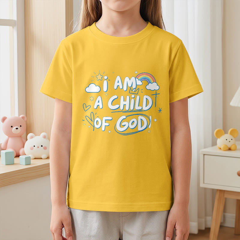 Christianartworkshop T-shirt enfant fantaisiste avec nuage et croix et l'inscription « Je suis un enfant de Dieu » - image 28