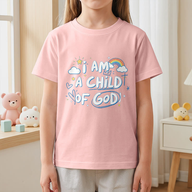 Christianartworkshop T-shirt enfant fantaisiste avec nuage et croix et l'inscription « Je suis un enfant de Dieu » - image 7
