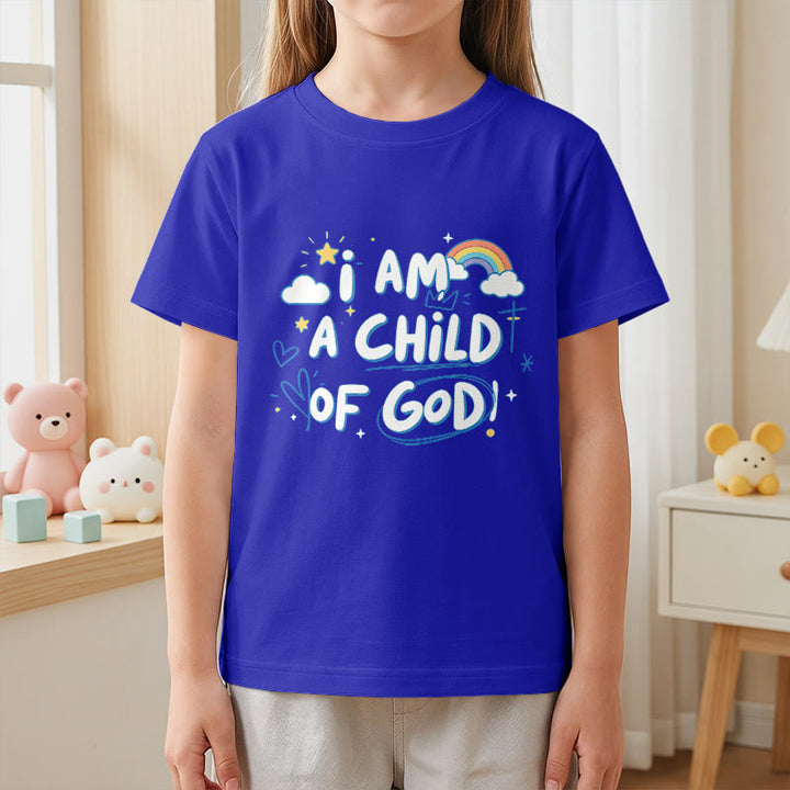 Christianartworkshop T-shirt enfant fantaisiste avec nuage et croix et l'inscription « Je suis un enfant de Dieu » - image 19