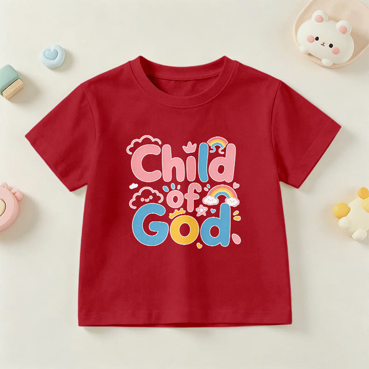 Christianartworkshop T-shirt enfant « Enfant de Dieu inspirant » avec accent arc-en-ciel - Rouge - US/UK/AU 14, EU170 - image 6