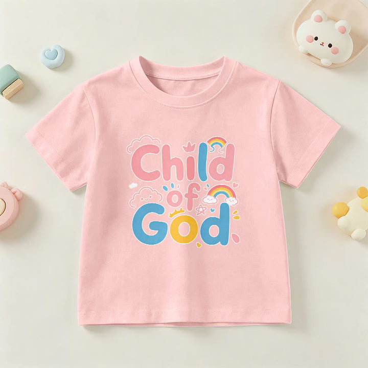 Christianartworkshop T-shirt enfant « Enfant de Dieu inspirant » avec accent arc-en-ciel - Rose - US/UK/AU 14, EU170 - image 9