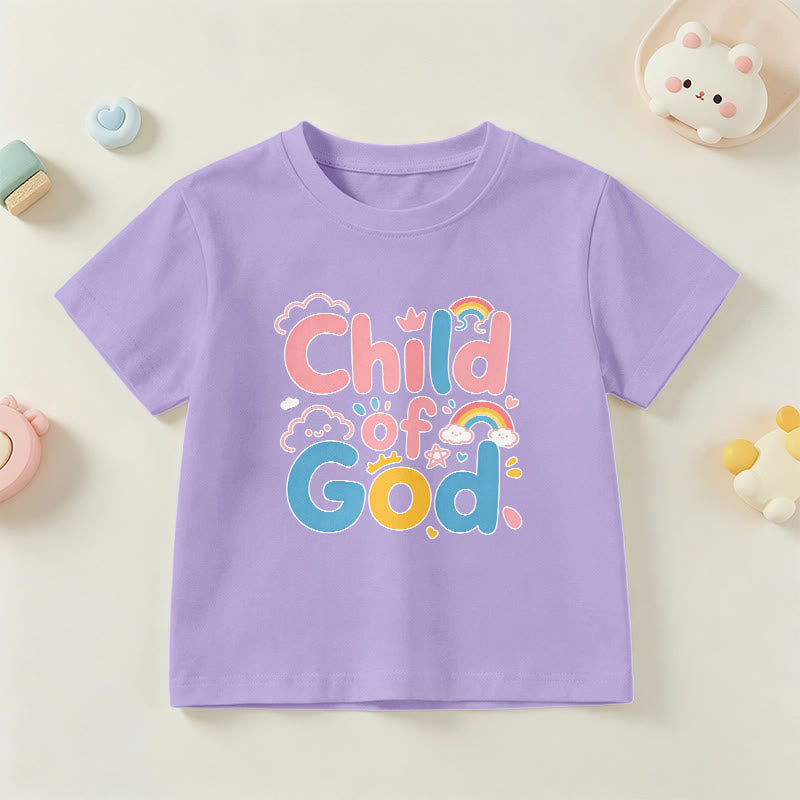 Christianartworkshop T-shirt enfant « Enfant de Dieu inspirant » avec accent arc-en-ciel - Violet - US/UK/AU 14, EU170 - image 3