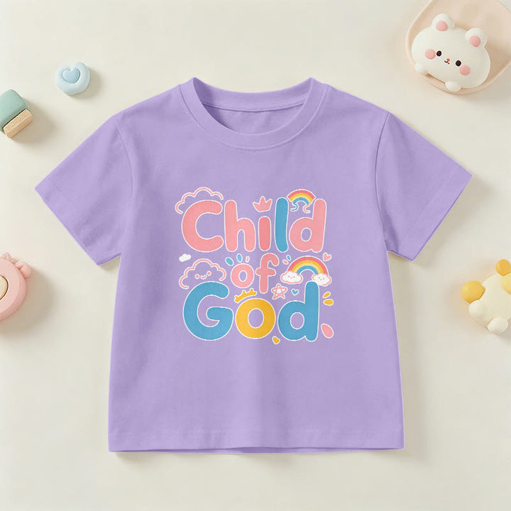 Christianartworkshop T-shirt enfant « Enfant de Dieu inspirant » avec accent arc-en-ciel - Violet - US/UK/AU 14, EU170 - image 3