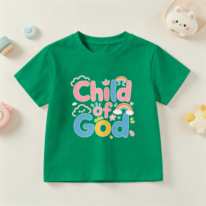 Christianartworkshop T-shirt enfant « Enfant de Dieu inspirant » avec accent arc-en-ciel - Vert - US/UK/AU 14, EU170 - image 12