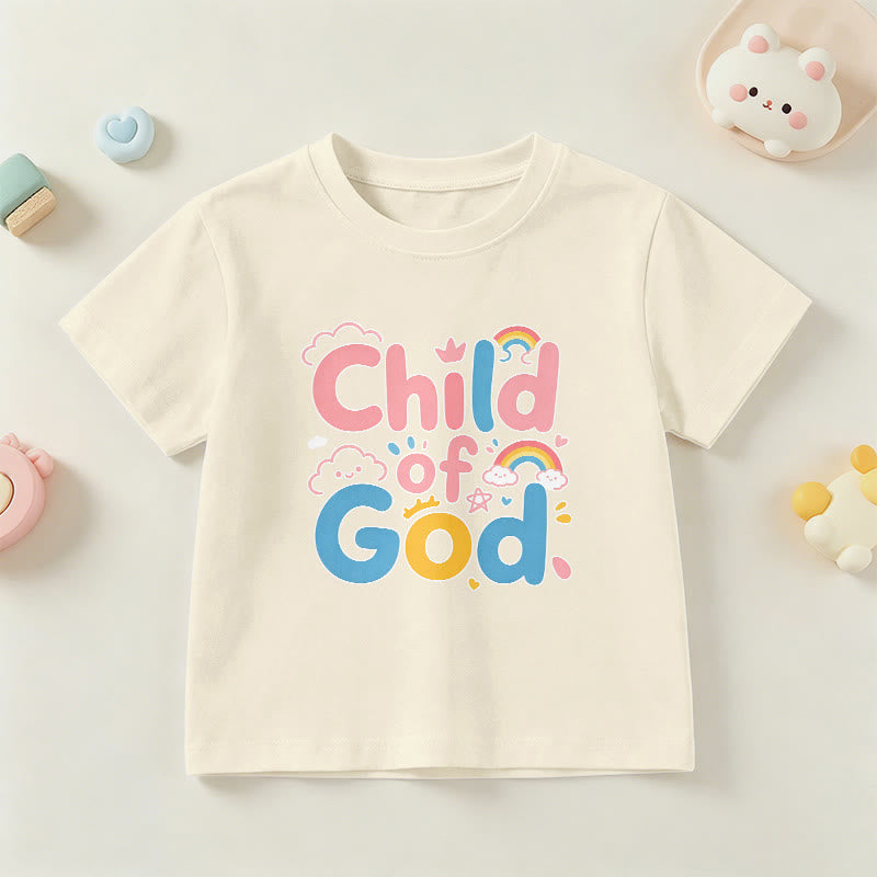 Christianartworkshop T-shirt enfant « Enfant de Dieu inspirant » avec accent arc-en-ciel - Beige - US/UK/AU 14, EU170 - image 21