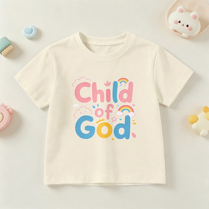 Christianartworkshop T-shirt enfant « Enfant de Dieu inspirant » avec accent arc-en-ciel - Beige - US/UK/AU 14, EU170 - image 21