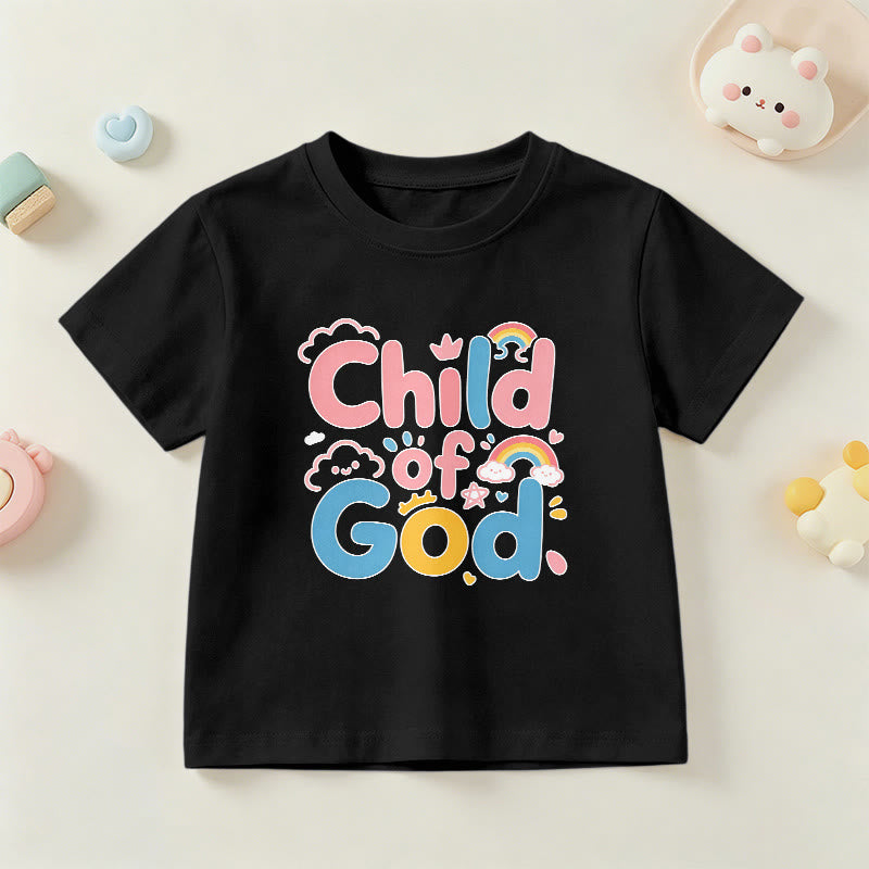 Christianartworkshop T-shirt enfant « Enfant de Dieu inspirant » avec accent arc-en-ciel - Noir - US/UK/AU 14, EU170 - image 24
