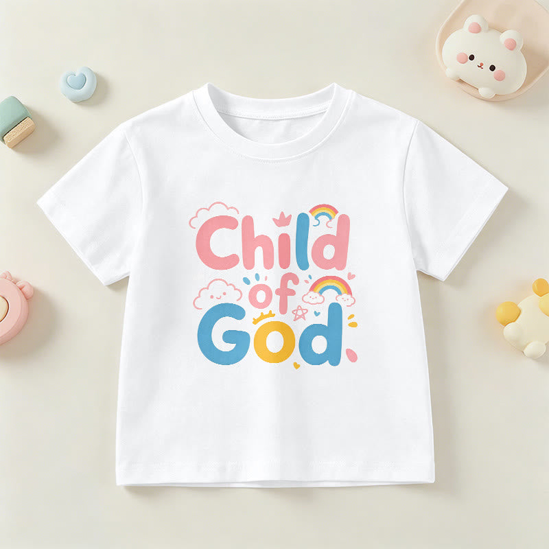 Christianartworkshop T-shirt enfant « Enfant de Dieu inspirant » avec accent arc-en-ciel - Blanc - US/UK/AU 14, EU170 - image 15
