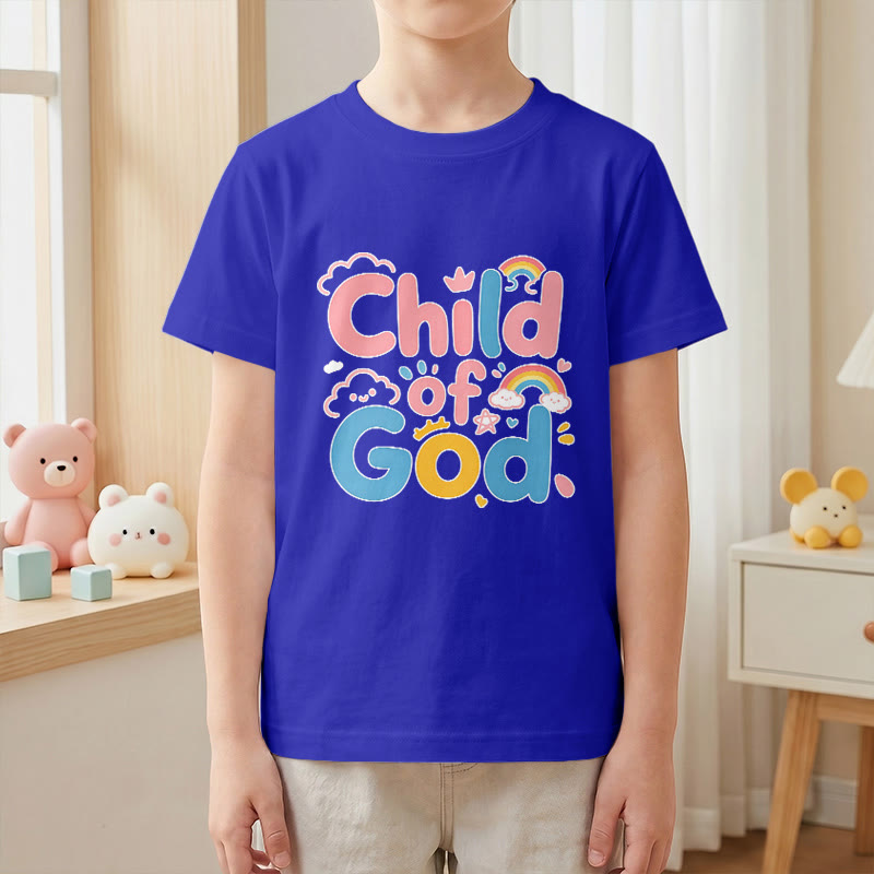 Christianartworkshop T-shirt enfant « Enfant de Dieu inspirant » avec accent arc-en-ciel - image 1