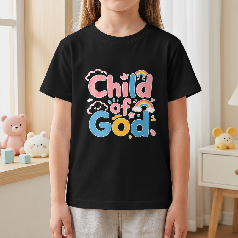 Christianartworkshop T-shirt enfant « Enfant de Dieu inspirant » avec accent arc-en-ciel - image 26