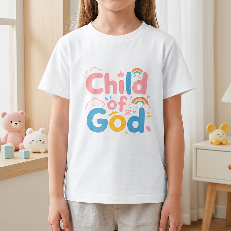 Christianartworkshop T-shirt enfant « Enfant de Dieu inspirant » avec accent arc-en-ciel - image 17